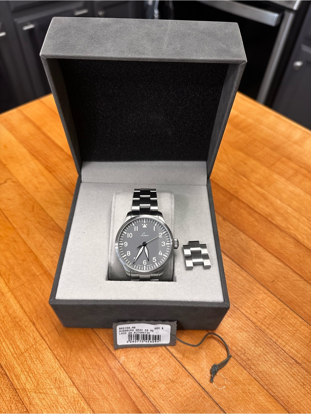 Laco Augsburg 42 Pilot Grau Stainless Steel Watch Limited Edition